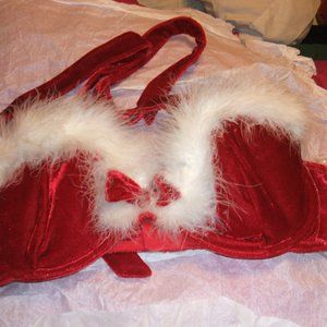 Frederick's of Hollywood holiday velvet bra XL
